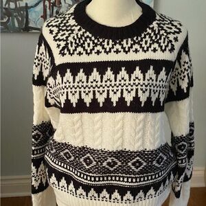 Hem & Thread Black and White Crewneck Sweater